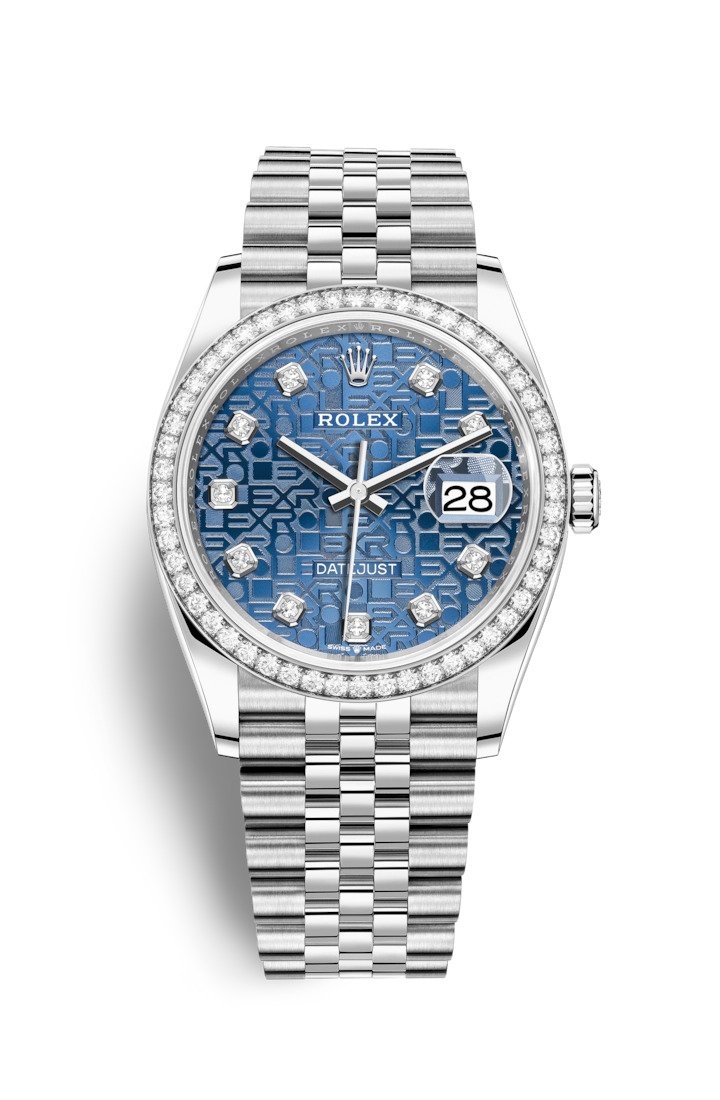 Rolex 126284RBR-0003 : Datejust 36 Stainless Steel / Diamond / Blue Jubilee / Jubilee