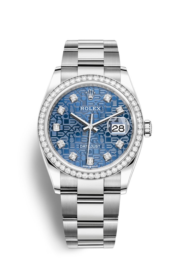 Rolex 126284RBR-0004 : Datejust 36 Stainless Steel / Diamond / Blue Jubilee / Oyster