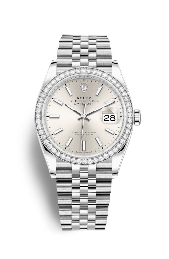 Rolex 126284RBR-0005 : Datejust 36 Stainless Steel / Diamond / Silver / Jubilee