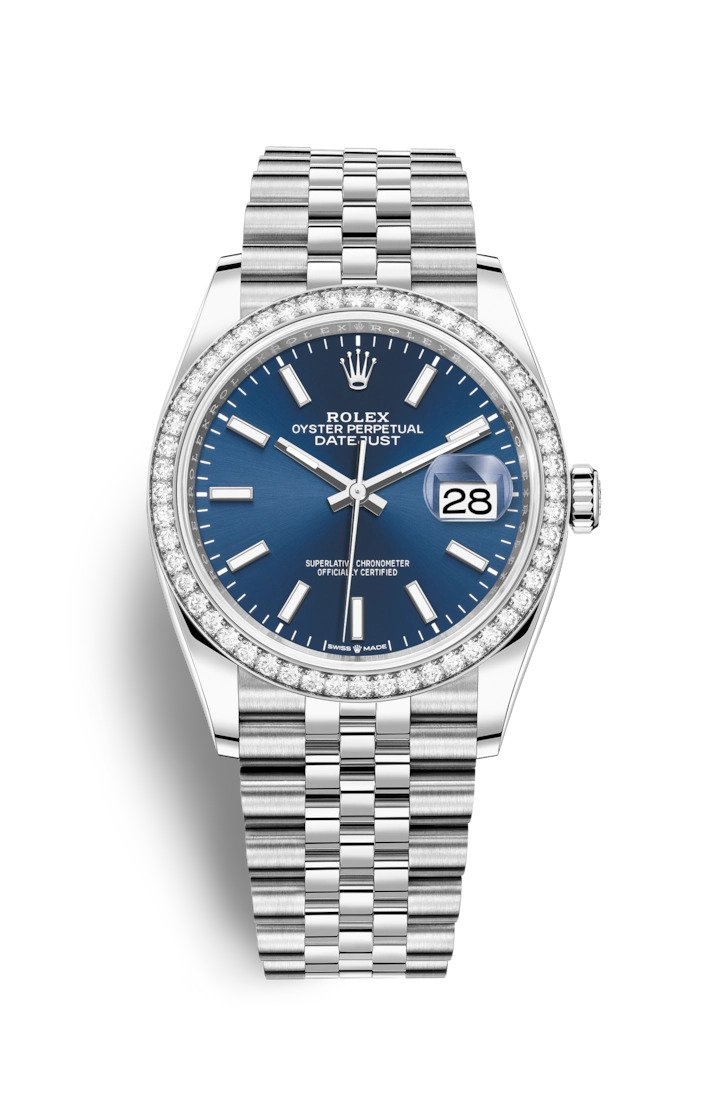 Rolex 126284RBR-0009 : Datejust 36 Stainless Steel / Diamond / Blue / Jubilee
