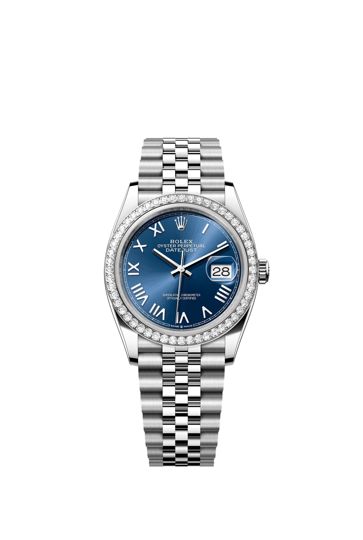 Rolex 126284RBR-0061 : Datejust 36 Stainless Steel - Diamond / Blue Roman / Jubilee