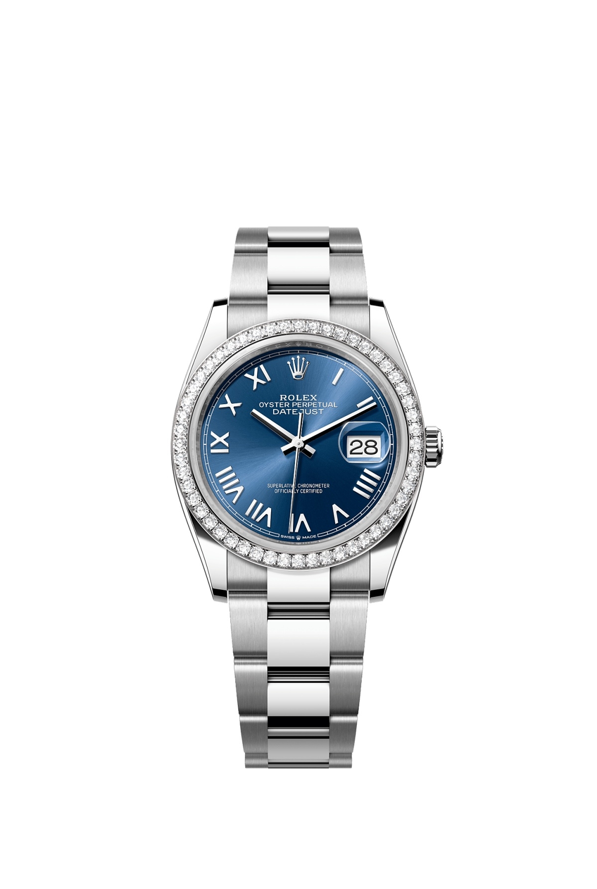 Rolex 126284RBR-0062 : Datejust 36 Stainless Steel - Diamond / Blue Roman / Oyster