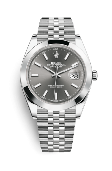 Rolex 126300-0008 : Datejust 41 Stainless Steel Smooth / Jubilee / Dark Rhodium