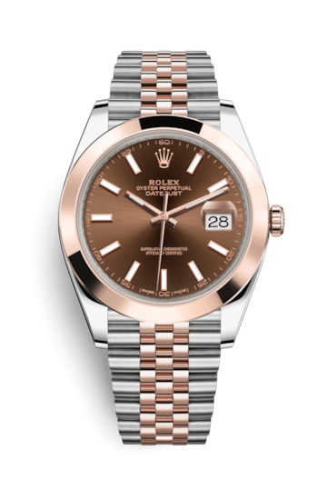 Rolex 126301-0002 : Datejust 41 Rolesor Everose Smooth / Jubilee / Chocolate