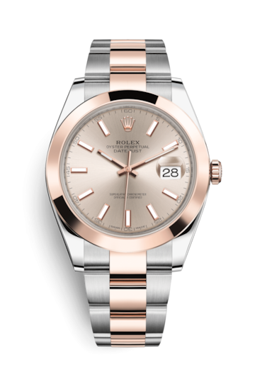 Rolex 126301-0009 : Datejust 41 Rolesor Everose Smooth / Oyster / Sundust