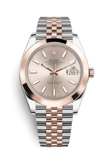 Rolex 126301-0010 : Datejust 41 Rolesor Everose Smooth / Jubilee / Sundust