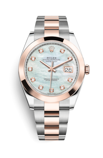 Rolex 126301-0013 : Datejust 41 Rolesor Everose Smooth / Oyster / MOP - Diamond