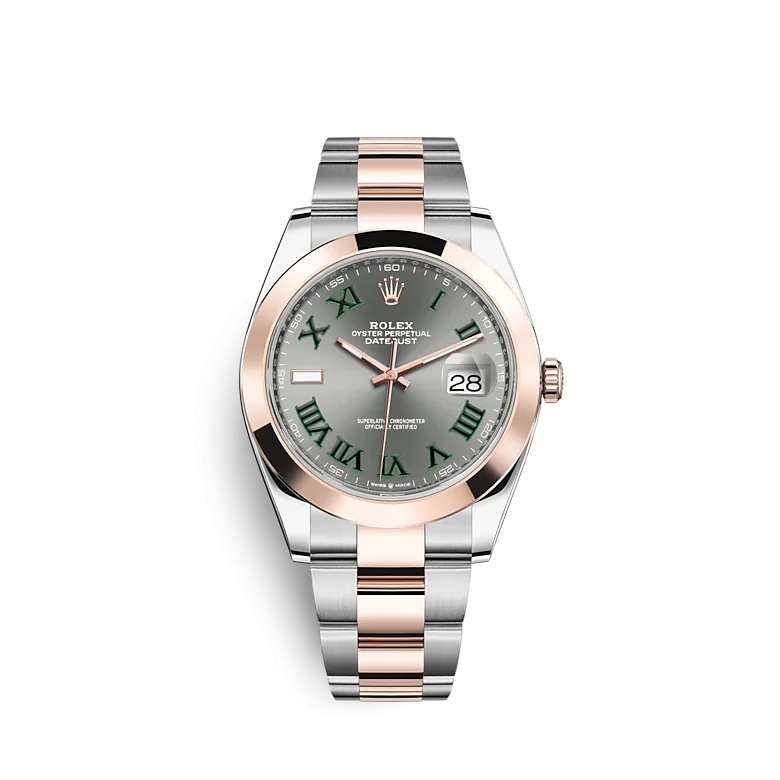 Rolex 126301-0015 : Datejust 41 Rolesor Everose Smooth / Oyster / Slate - Roman