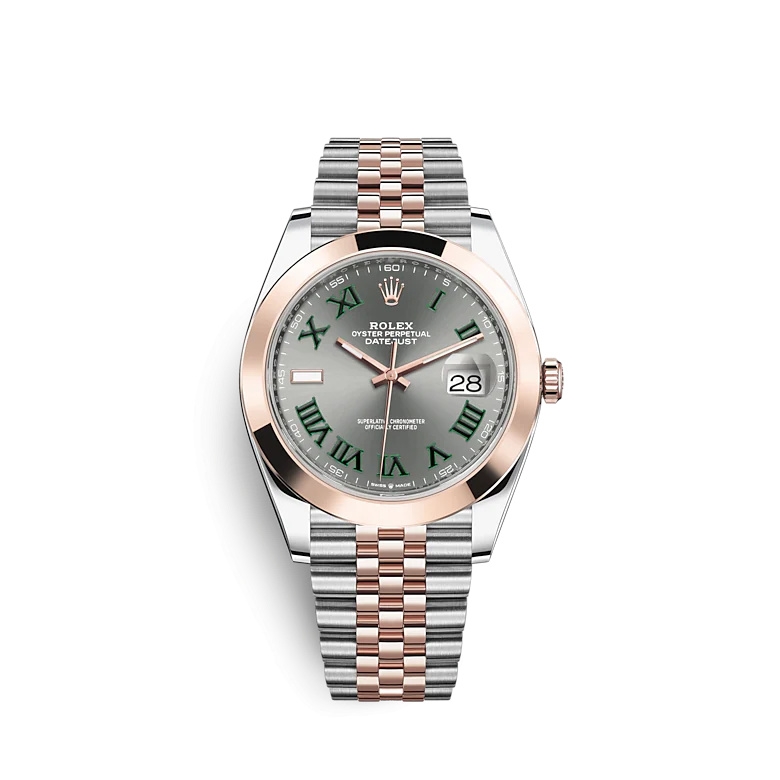 Rolex 126301-0016 : Datejust 41 Rolesor Everose Smooth / Jubilee  / Slate - Roman