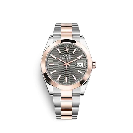 Rolex 126301-0019 : Datejust 41 Rolesor Everose - Smooth / Oyster / Slate - Fluted
