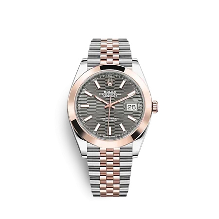 Rolex 126301-0020 : Datejust 41 Rolesor Everose - Smooth / Jubilee / Slate - Fluted