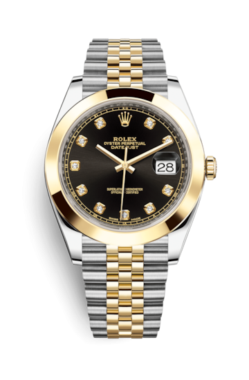 Rolex 126303-0006 : Datejust 41 Rolesor Yellow Smooth / Jubilee / Black - Diamond