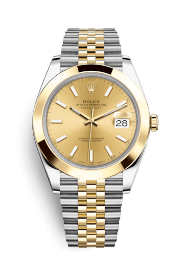 Rolex 126303-0010 : Datejust 41 Rolesor Yellow Smooth / Jubilee  / Champagne