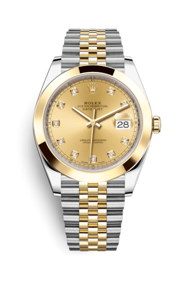 Rolex 126303-0012 : Datejust 41 Rolesor Yellow Smooth / Jubilee / Champagne - Diamond