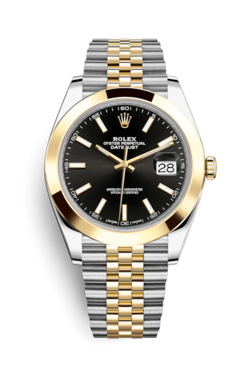 Rolex 126303-0014 : Datejust 41 Rolesor Yellow Smooth / Jubilee / Black