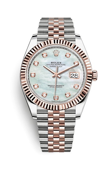 Rolex 126331-0014 : Datejust 41 Rolesor Everose Fluted / Jubilee / MOP