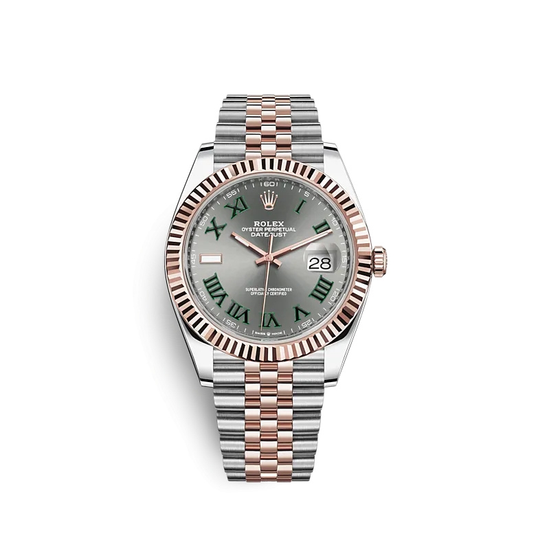 Rolex 126331-0016 : Datejust 41 Rolesor Everose Fluted / Jubilee / Slate - Roman