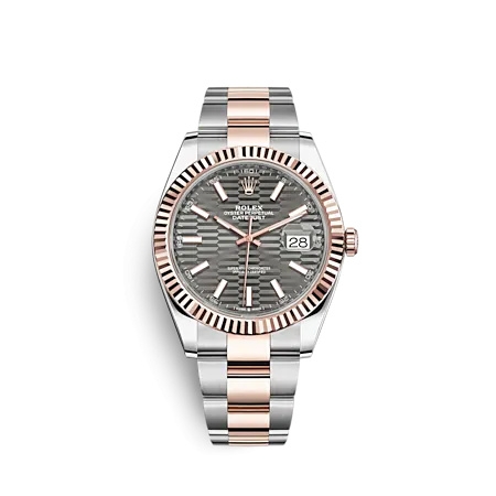 Rolex 126331-0019 : Datejust 41 Rolesor Everose - Fluted / Oyster / Slate - Fluted