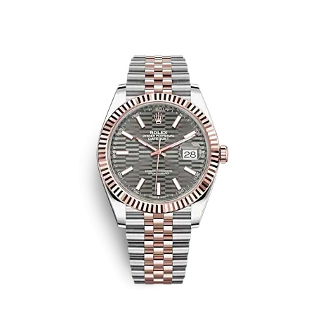 Rolex 126331-0020 : Datejust 41 Rolesor Everose - Fluted / Jubilee / Slate - Fluted