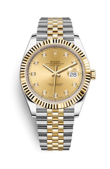 Rolex 126333-0012 : Datejust 41 Rolesor Yellow Fluted / Jubilee / Champagne - Diamond