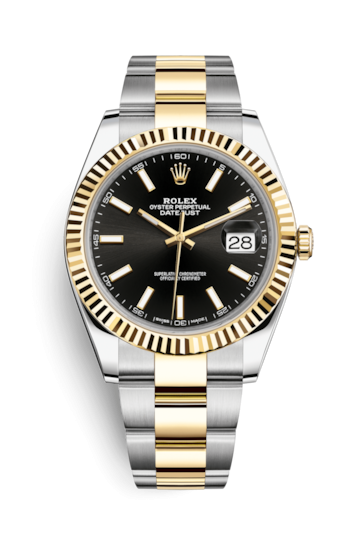 Rolex 126333-0013 : Datejust 41 Rolesor Yellow Fluted / Oyster / Black