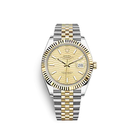 Rolex 126333-0022 : Datejust 41 Rolesor Yellow - Fluted / Jubilee / Champagne - Fluted