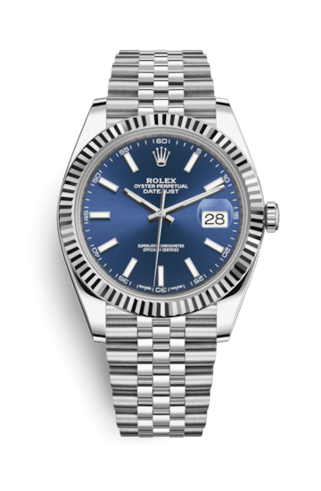 Rolex 126334-0002 : Datejust 41 Stainless Steel Fluted / Jubilee / Blue