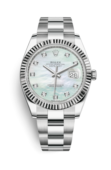 Rolex 126334-0019 : Datejust 41 Stainless Steel Fluted / Oyster / MOP Diamond