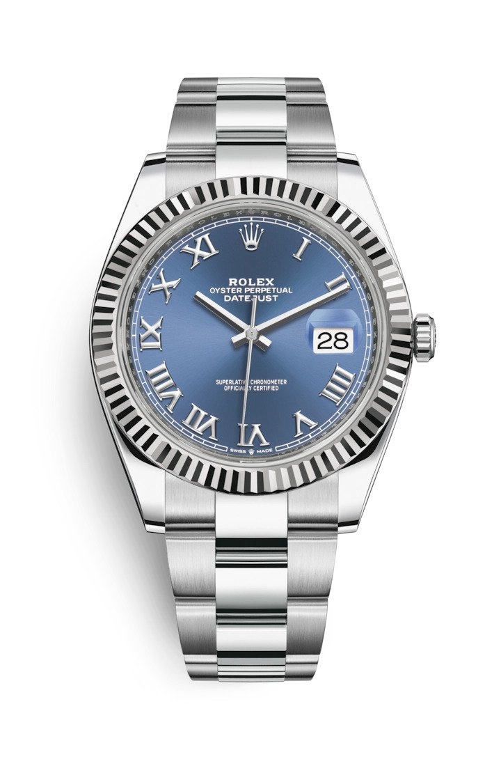 Rolex 126334-0025 : Datejust 41 Stainless Steel Fluted / Blue - Roman / Oyster