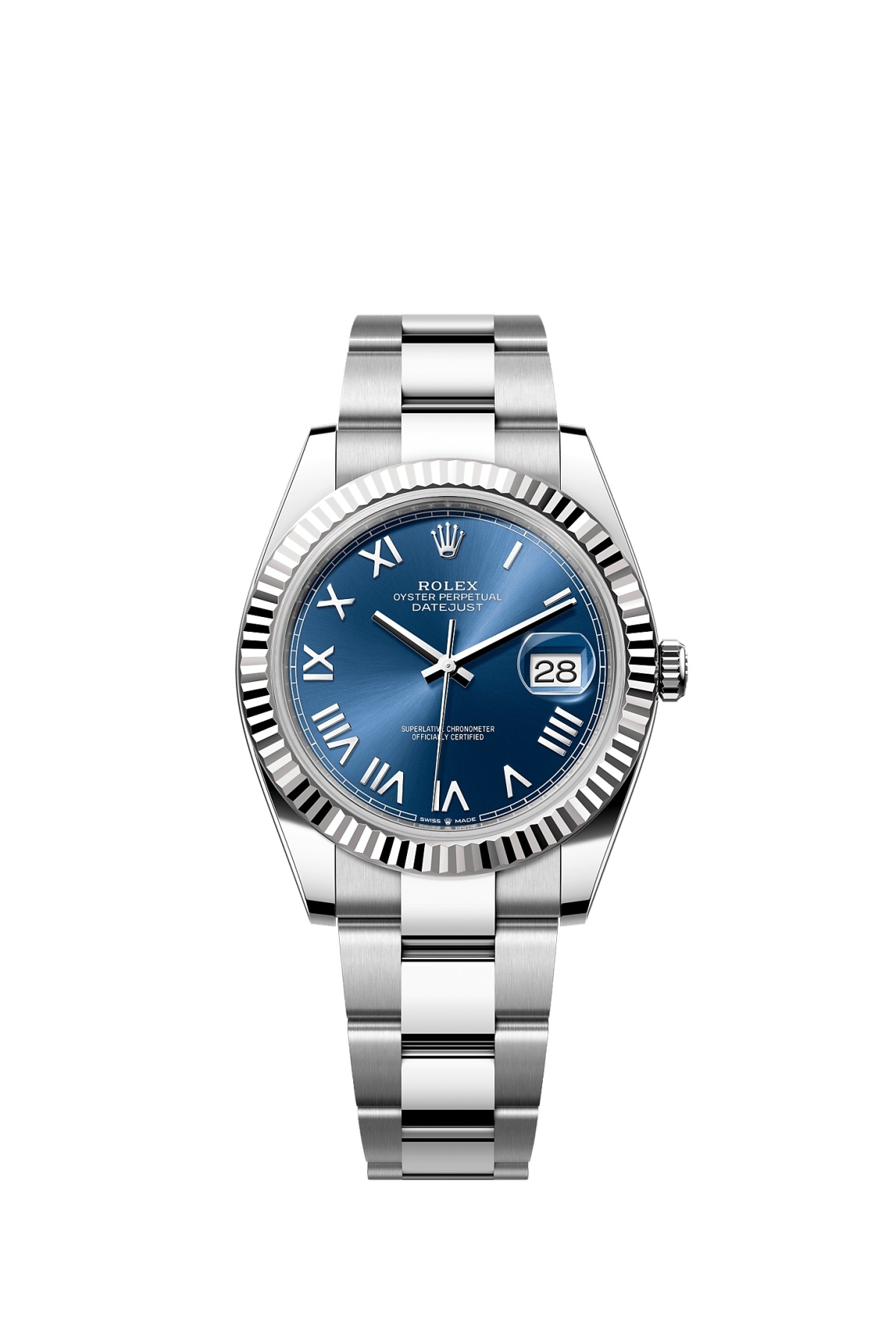 Rolex 126334-0037 : Datejust 41 Stainless Steel - Fluted / Blue Roman / Oyster