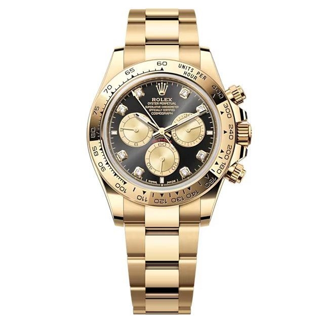 Rolex 126508-0003 : Cosmograph Daytona Yellow Gold / Black - Champagne - Diamond / Oyster
