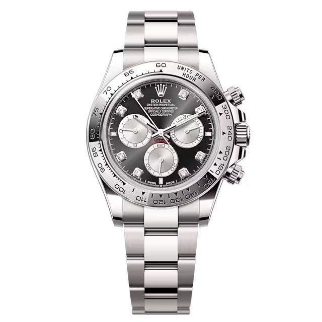 Rolex 126509-0002 : Cosmograph Daytona White Gold / Black - Steel  - Diamond / Oyster
