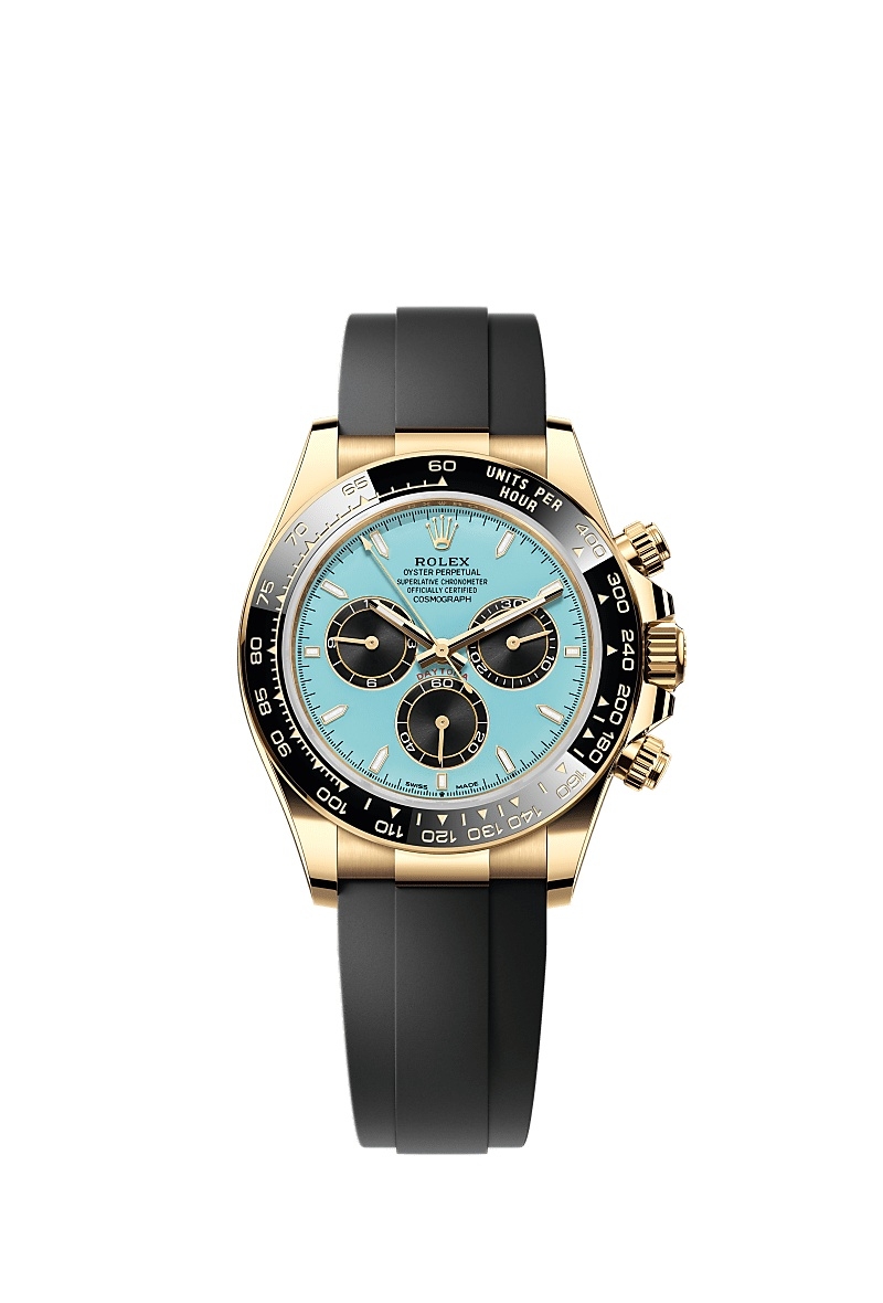 Rolex 126518LN-0014 : Cosmograph Daytona Yellow Gold - Cerachrom / Turquoise / Oysterflex