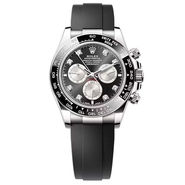 Rolex 126519LN-0004 : Cosmograph Daytona White Gold - Cerachrom / Black - Steel - Diamond / Oysterflex