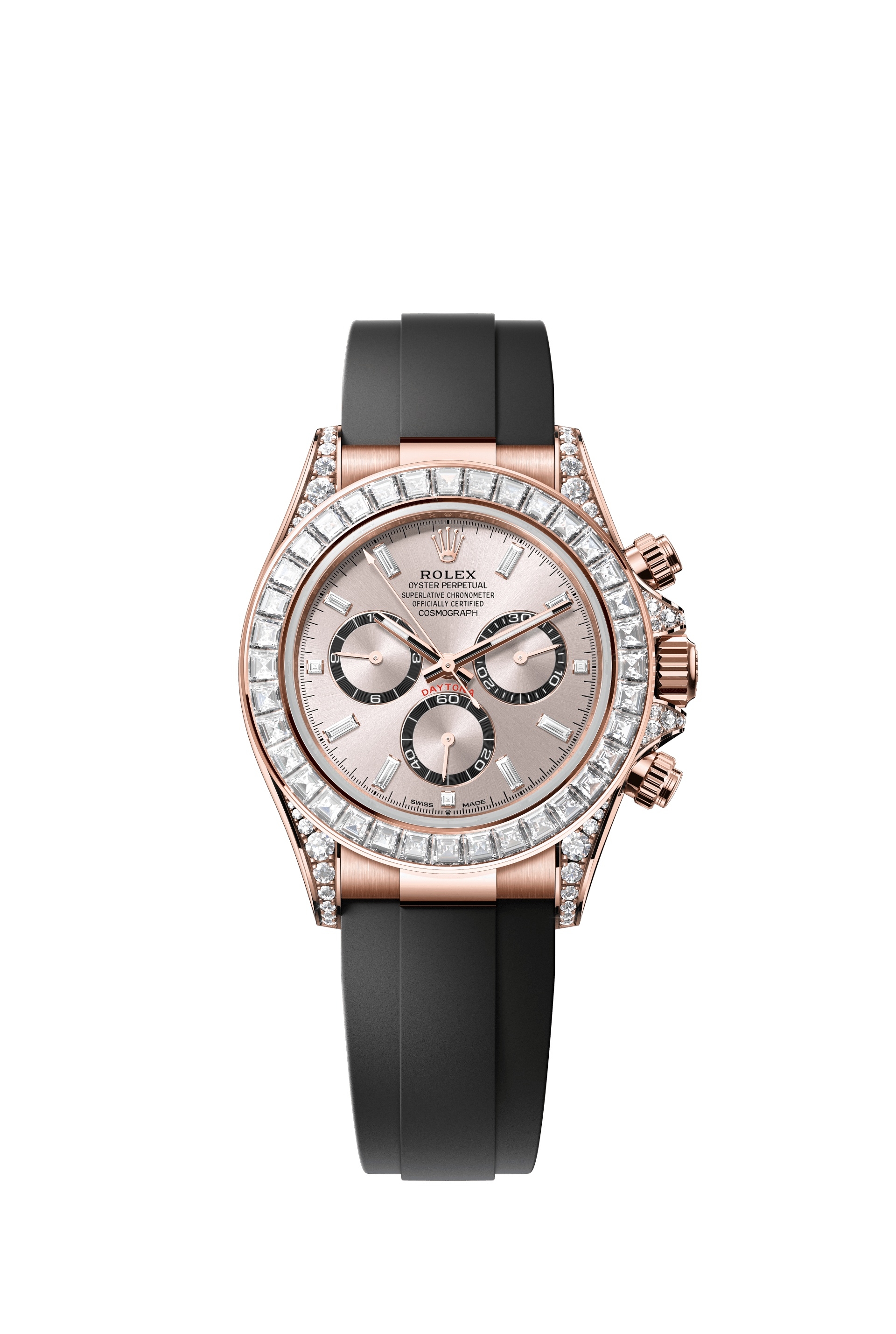 Rolex 126535TBR-0002 : Cosmograph Daytona Everose Gold - Baguette / Sundust - Baguette / Oysterflex