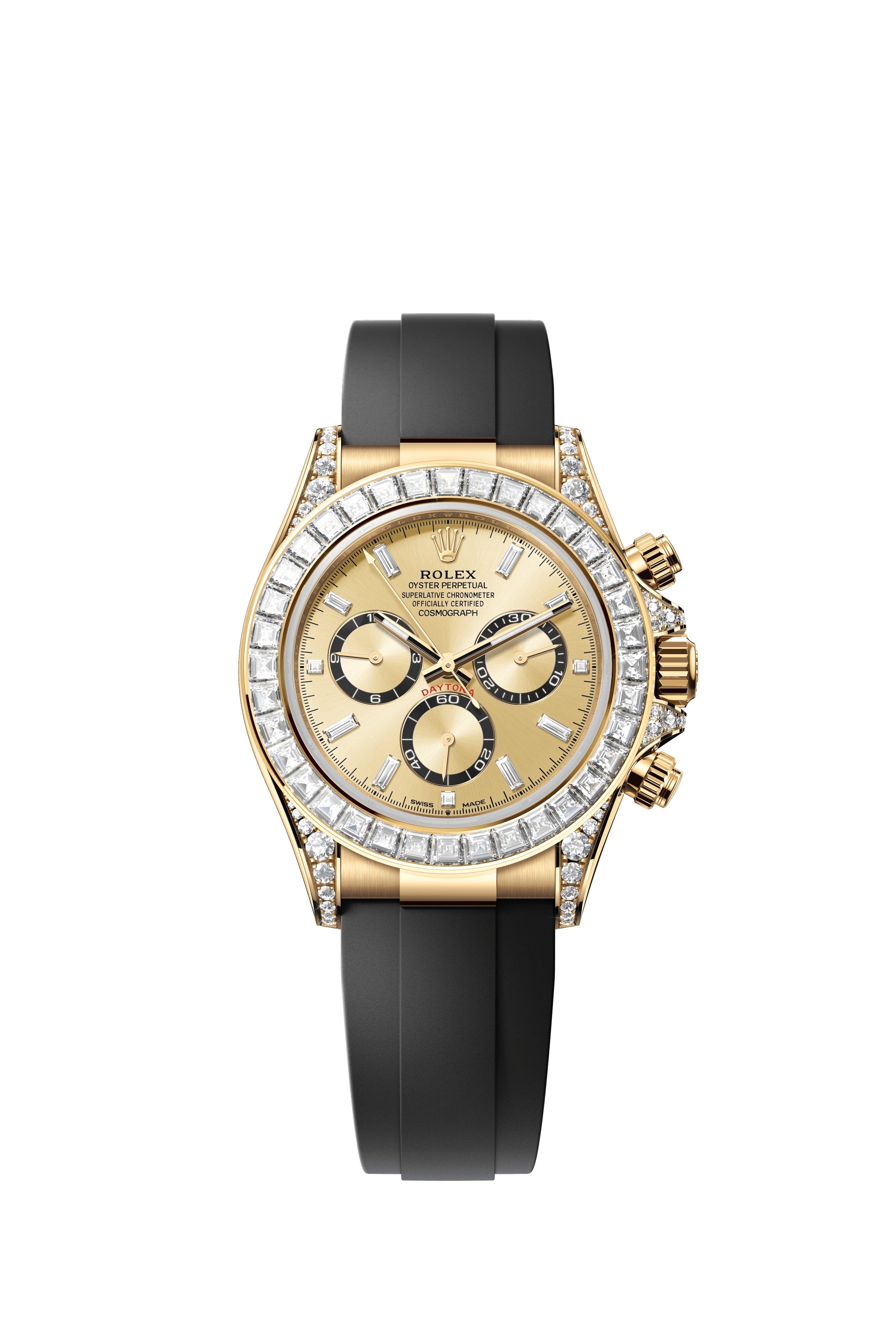 Rolex 126538TBR-0004 : Cosmograph Daytona Yellow Gold - Baguette / Champagne - Baguette / Oysterflex