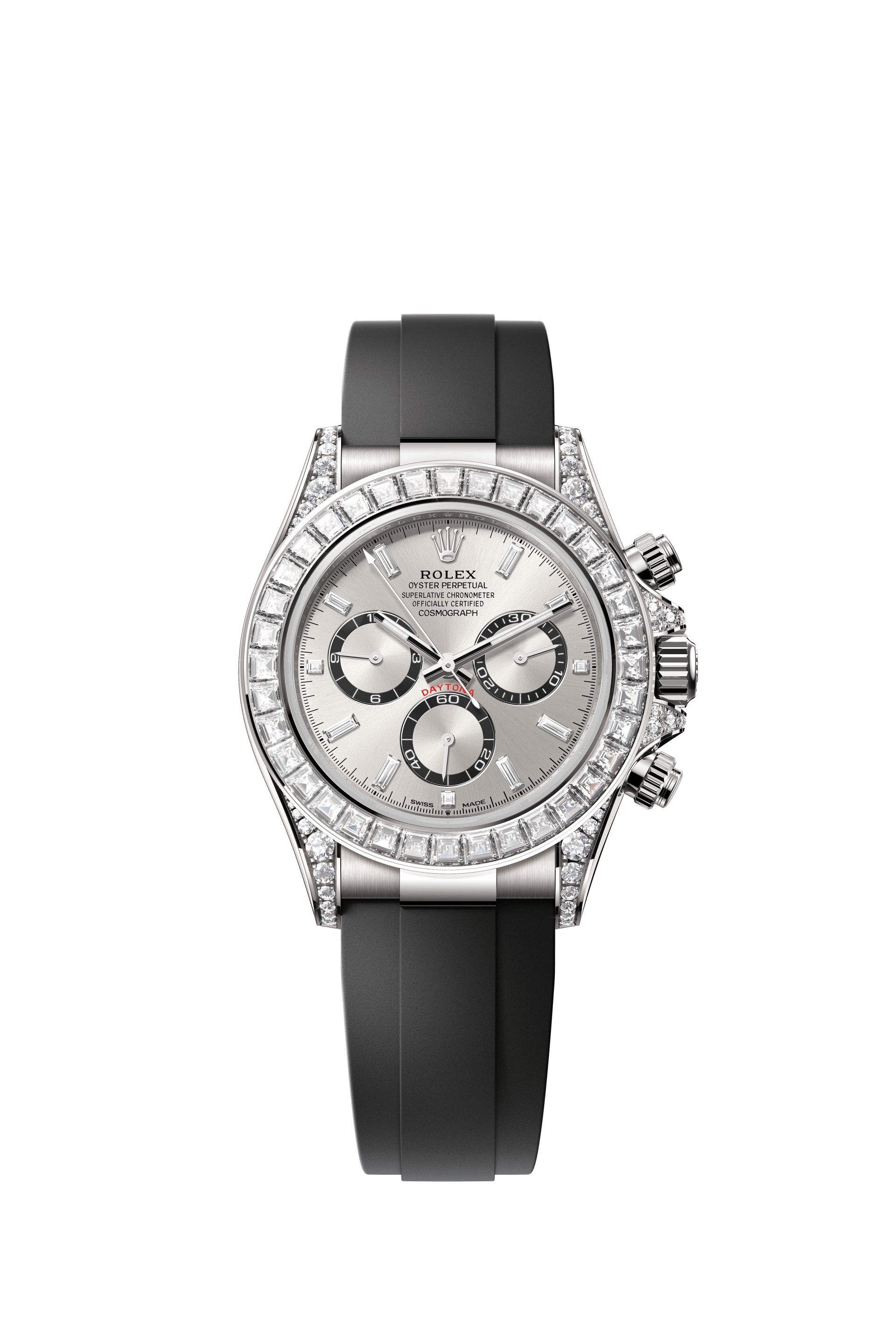 Rolex 126539TBR-0002 : Cosmograph Daytona White Gold - Baguette / Silver - Baguette / Oysterflex