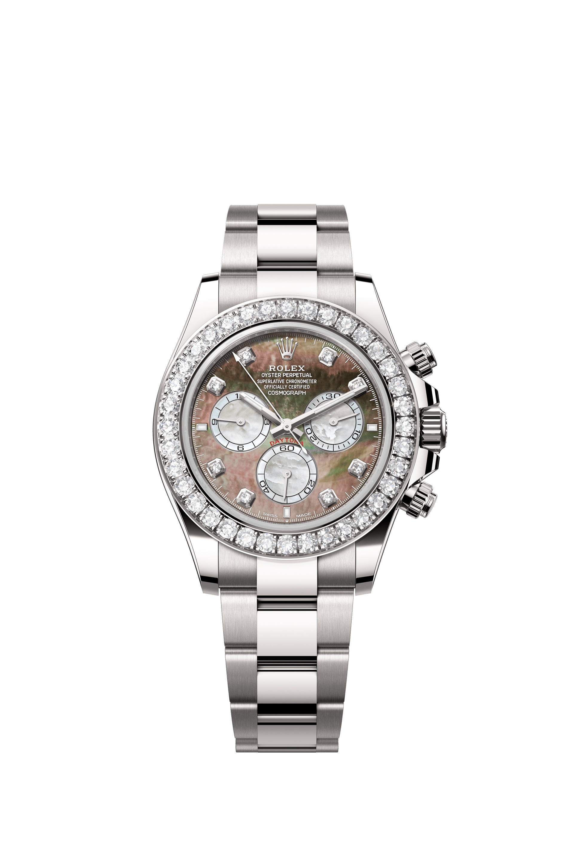 Rolex 126579RBR-0001 : Cosmograph Daytona White Gold - Diamond / Reverse Panda MOP - Diamond / Oyster