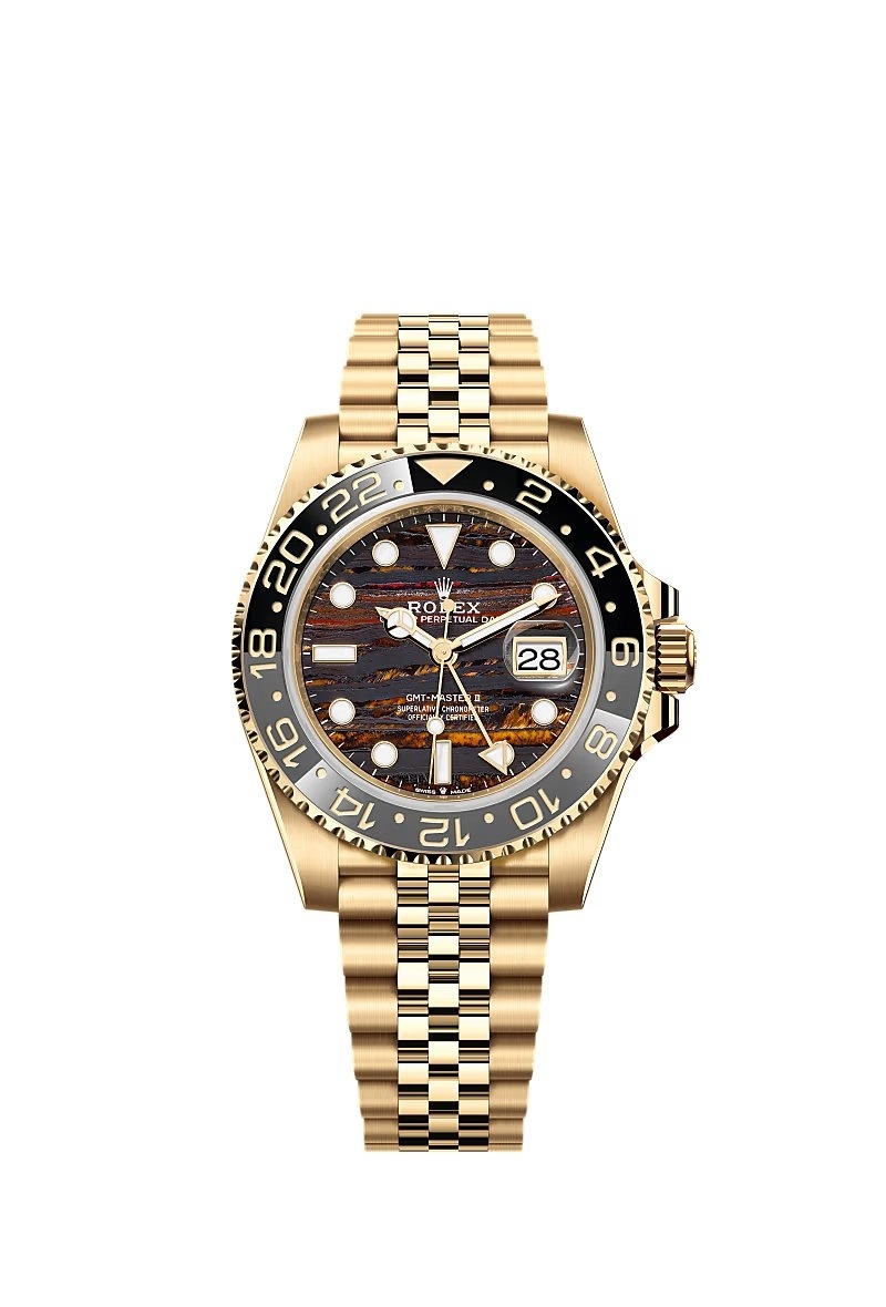 Rolex 126718GRNR-0002 : GMT-Master II Yellow Gold / GRNR / Tiger Iron / Jubilee