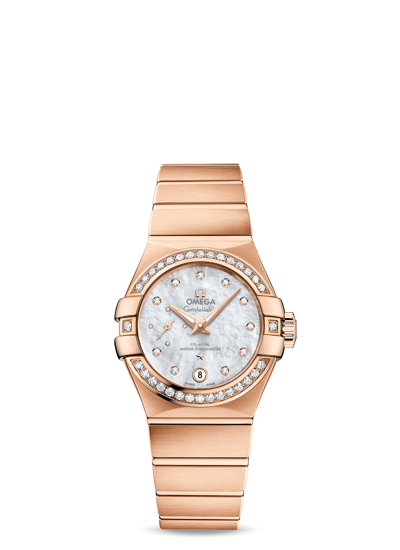Omega 127.55.27.20.55.001 : Constellation Co‑Axial Master Chronometer 27 Small Seconds Stainless Red Gold / Diamond / MOP
