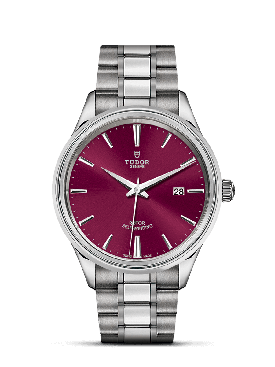 Tudor 12700-0011 : Style 41 Stainless Steel / Burgundy / Bracelet