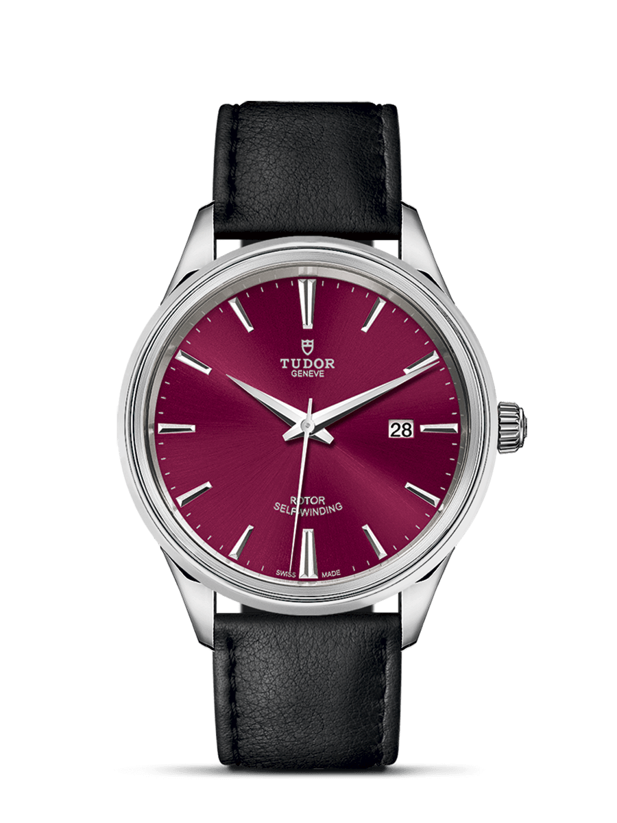 Tudor 12700-0012 : Style 41 Stainless Steel / Burgundy / Strap