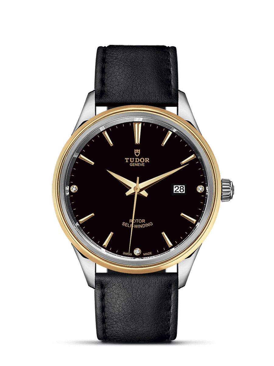 Tudor 12703-0012 : Style 41 Stainless Steel / Yellow Gold / Black-Diamond / Strap