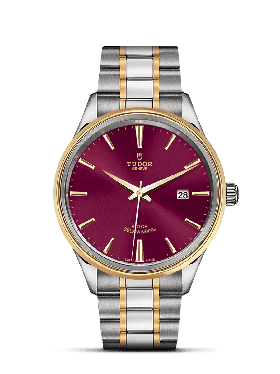 Tudor 12703-0013 : Style 41 Stainless Steel / Yellow Gold / Burgundy / Bracelet
