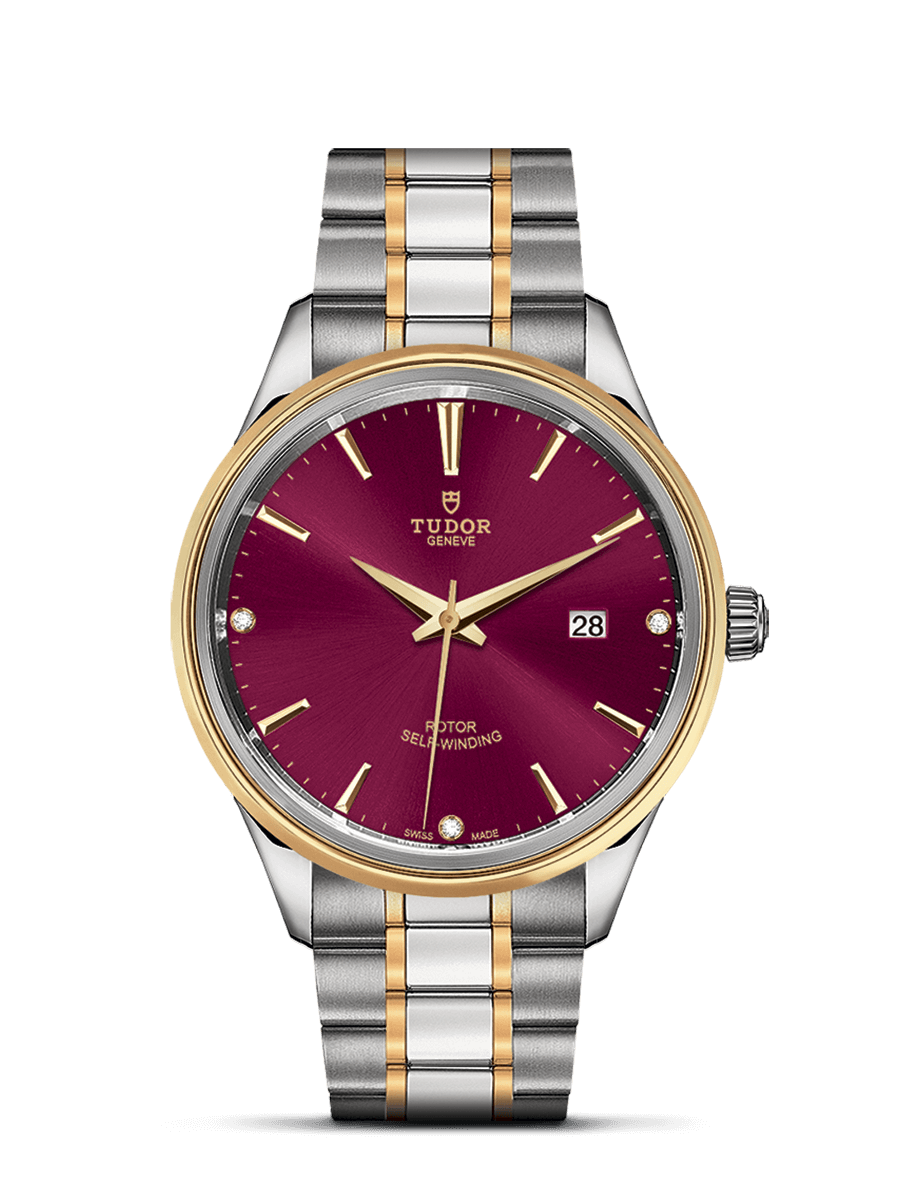 Tudor 12703-0015 : Style 41 Stainless Steel / Yellow Gold / Burgundy-Diamond / Bracelet