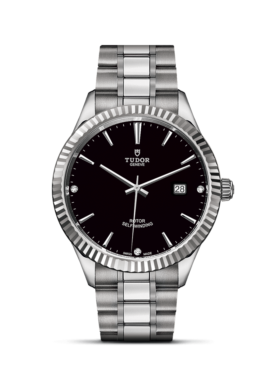 Tudor 12710-0009 : Style 41 Stainless Steel / Fluted / Black-Diamond / Bracelet