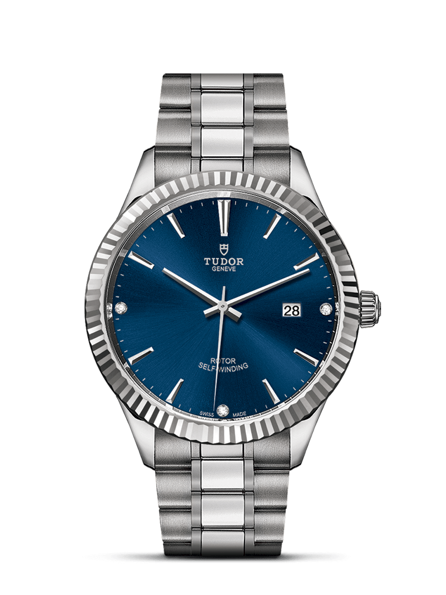 Tudor 12710-0017 : Style 41 Stainless Steel / Fluted / Blue-Diamond / Bracelet
