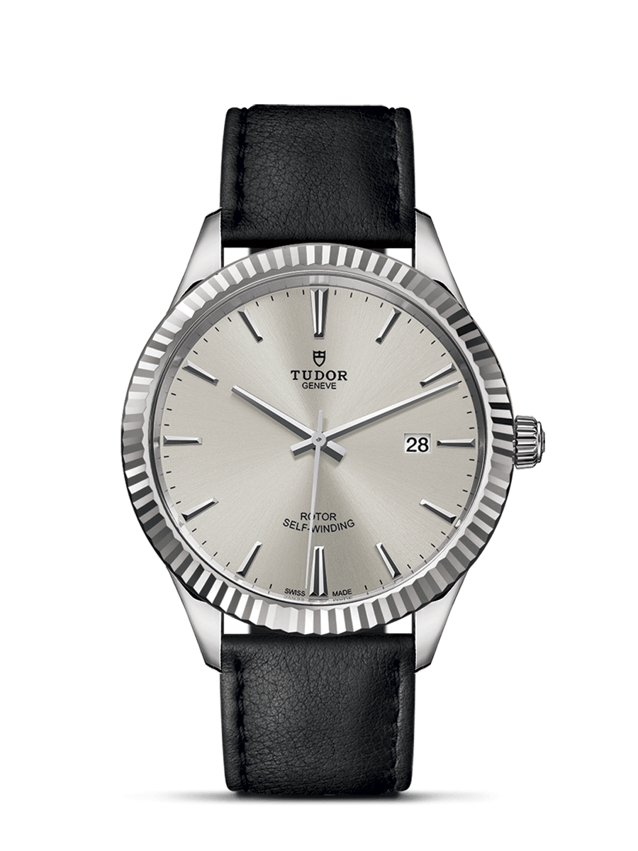 Tudor 12710-0021 : Style 41 Stainless Steel / Fluted / Silver / Strap