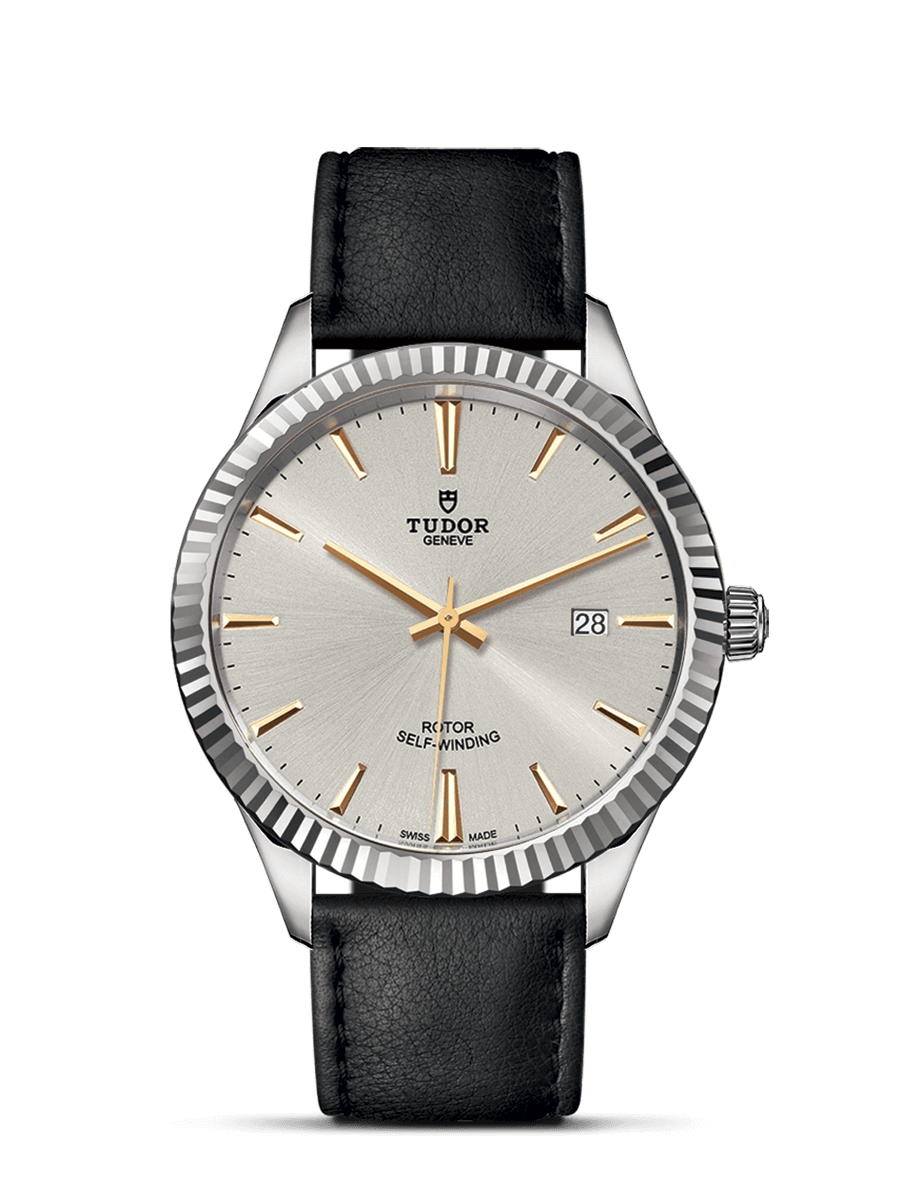 Tudor 12710-0023 : Style 41 Stainless Steel / Fluted / Silver / Strap
