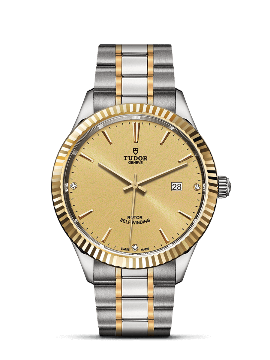 Tudor 12713-0007 : Style 41 Stainless Steel / Yellow Gold / Fluted / Champagne-Diamond / Bracelet